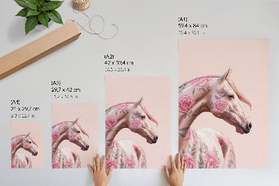 Stampa su tela Cavallo con fiori, eleganza romantica, modernità