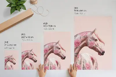 Stampa su tela cavallo con fiori in stile romantico moderno
