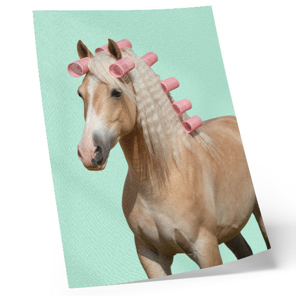 Foto su tela Cavallo manto chiaro menta pastello rulli