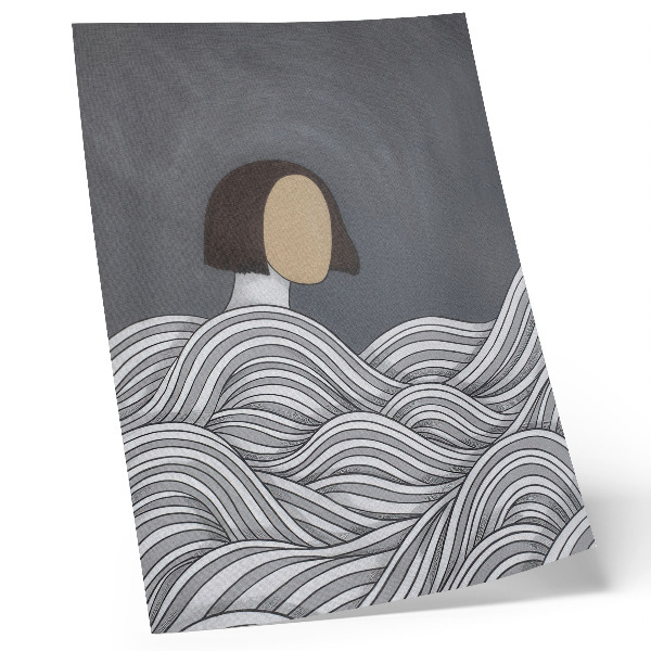 Poster Figura astratta di onde, forma grigia