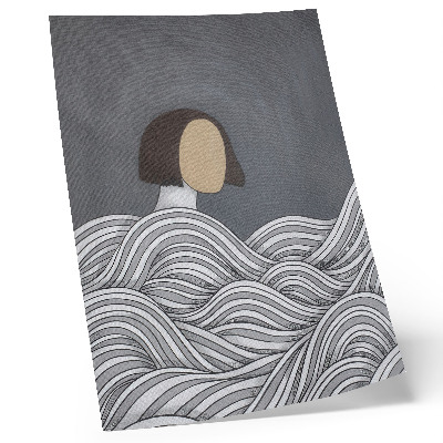 Poster Figura astratta di onde, forma grigia