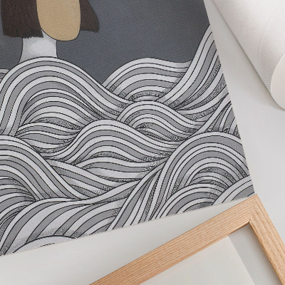 Poster Figura astratta di onde, forma grigia