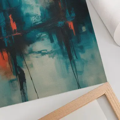Poster astrazione turchese con contrasti dinamici