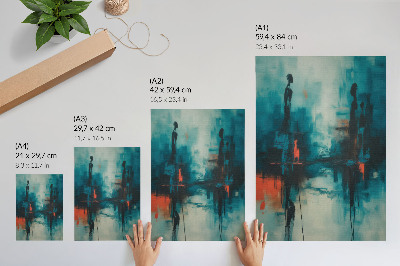 Poster Astrazione, turchese, contrasti dinamici