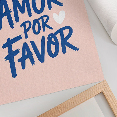 Foto su tela Lettere a forma di cuore espressive su uno sfondo pastello