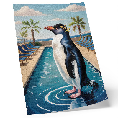 Poster piscina dei pinguini, palme, mare, relax