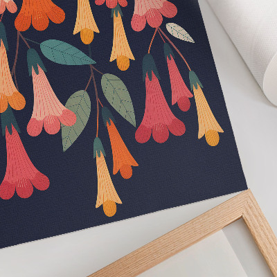 Foto su tela Fiori e foglie colorati in stile grafico