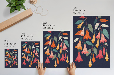 Foto su tela Fiori e foglie colorati in stile grafico