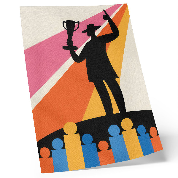 Poster Silhouette del trofeo, colori vivaci e dinamici