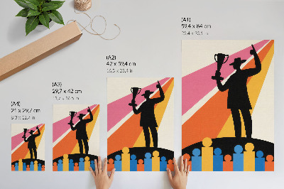Poster Silhouette del trofeo, colori vivaci e dinamici