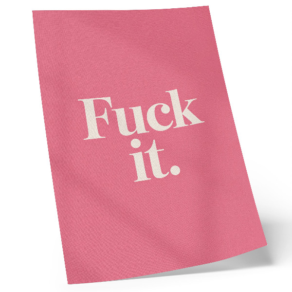 Stampa su tela Sfondo rosa, lettere bianche, stile moderno