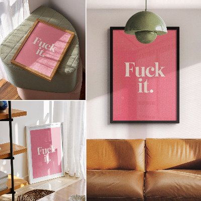 Stampa su tela Sfondo rosa, lettere bianche, stile moderno