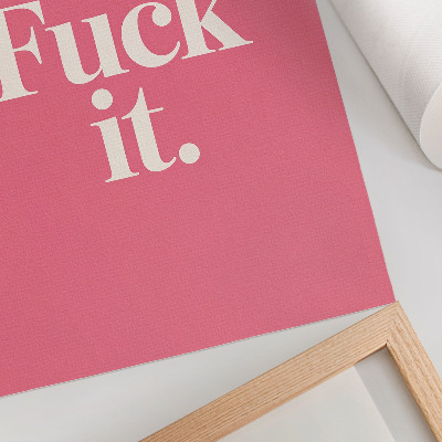 Stampa su tela Sfondo rosa, lettere bianche, stile moderno