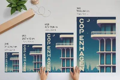 Stampa su tela città serale con architettura moderna