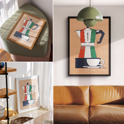 Foto su tela Caffetteria colorata, colori italiani, atmosfera moderna