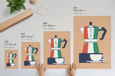 Foto su tela Caffetteria colorata, colori italiani, atmosfera moderna