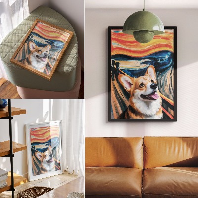 Stampa su tela Colori dinamici, contrasti audaci, cane carino