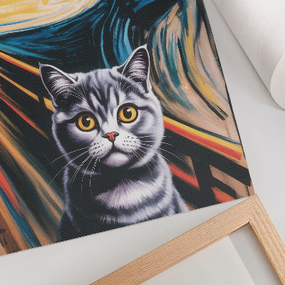 Poster Un gatto sullo sfondo di un paesaggio espressivo