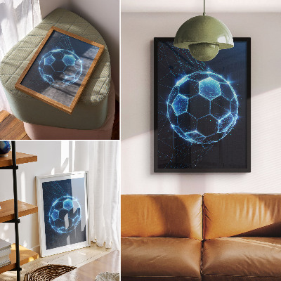 Stampa su tela Sfera digitale, linee geometriche e luci