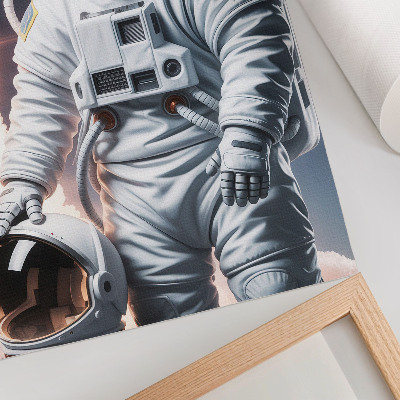 Poster Cane in tuta spaziale, razzo spaziale, abito lunare
