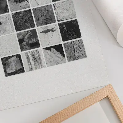 Foto su tela con motivi geometrici artistici in bianco e nero