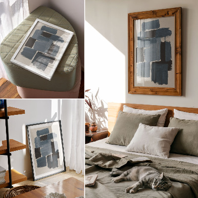 Poster Pennellate blu contrastano con lo stile moderno