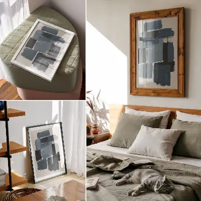 Poster pennellate blu in stile moderno