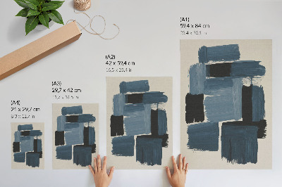 Poster Pennellate blu contrastano con lo stile moderno