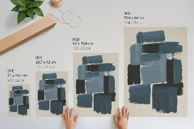 Poster pennellate blu in stile moderno