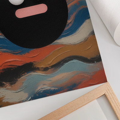 Stampa su tela Una figura nera su uno sfondo colorato in uno stile dinamico