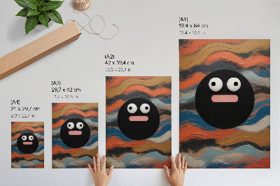 Stampa su tela Una figura nera su uno sfondo colorato in uno stile dinamico