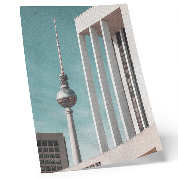 Poster Torre minimalista, edifici moderni, cielo blu
