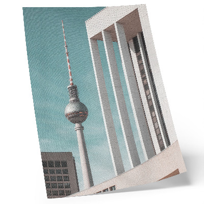 Poster Torre minimalista, edifici moderni, cielo blu