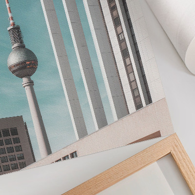 Poster Torre minimalista, edifici moderni, cielo blu
