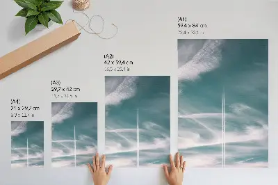 Poster cielo azzurro con striscia ispirazione libertà