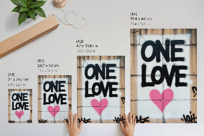 Stampa su tela Testo graffiti a forma di cuore su un muro di cemento