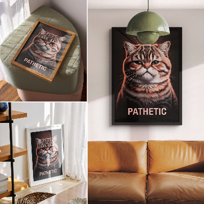 Poster Ritratto di un gatto dal pelo particolare e dallo sguardo profondo