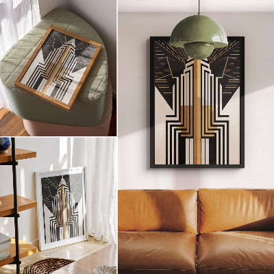 Poster Linee architettoniche, eleganti dettagli dorati