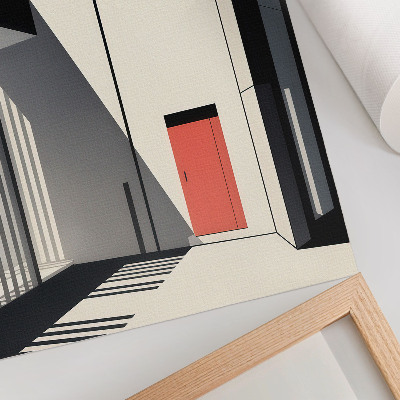 Foto su tela Contrasto tra architettura geometrica minimalista