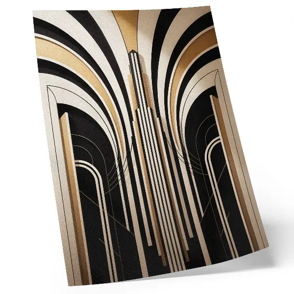 Poster con architetture moderne in stile Art Déco nei toni del contrasto