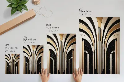 Poster con architetture moderne in stile Art Déco nei toni del contrasto