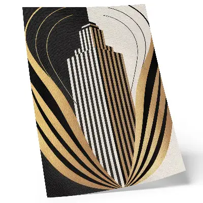 Stampa su tela con linee architettoniche che contrastano eleganza e modernità