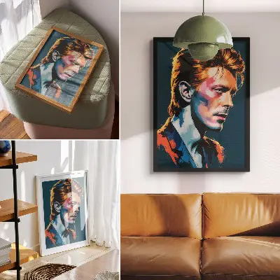 Stampa su tela ritratto in stile pop art con colori dinamici