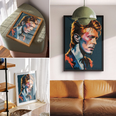 Stampa su tela Un ritratto in stile pop art dai colori dinamici.