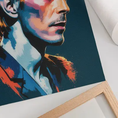 Stampa su tela ritratto in stile pop art con colori dinamici
