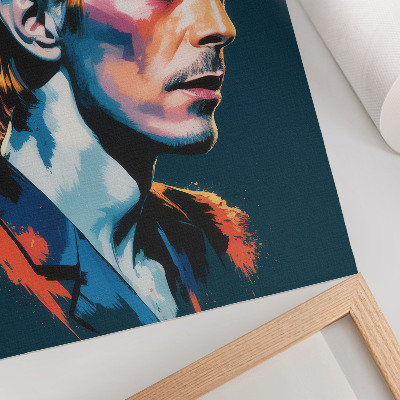 Stampa su tela Un ritratto in stile pop art dai colori dinamici.
