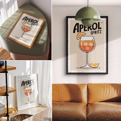 Poster Bevanda Aperol su sfondo arancione
