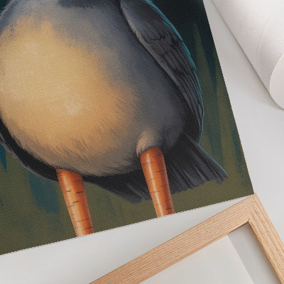 Poster Uccello buffo dai colori insoliti su sfondo turchese