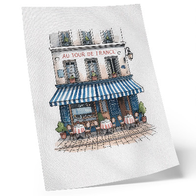 Stampa su tela Un affascinante caffè francese con una suggestiva terrazza.