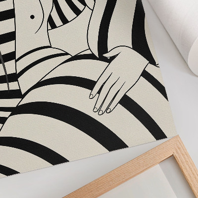 Foto su tela Eleganza a righe geometriche in bianco e nero